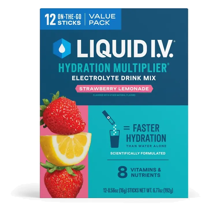 Liquid I.V. Hydration Multiplier Powder Electrolyte Drink Mix - Strawberry Lemonade - 6.77oz/12ct