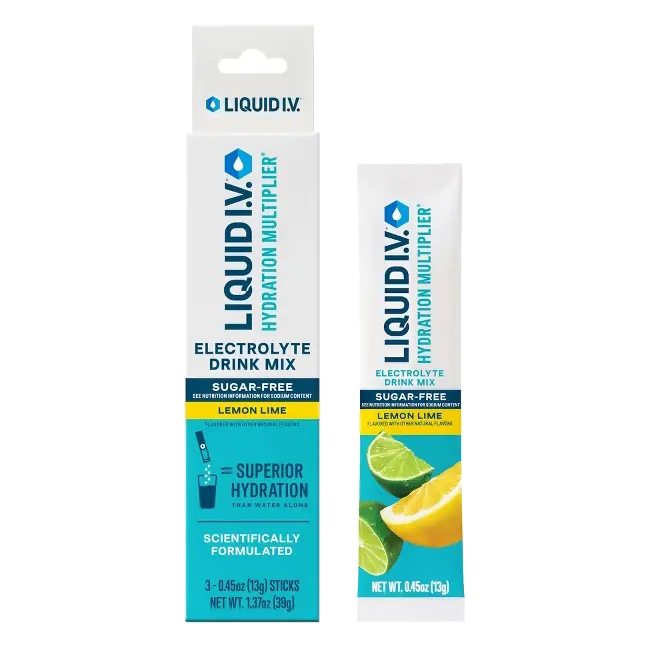 Liquid I.V. Lemon Lime Sugar Free Hydration Multiplier Sports Drink, 3pk/0.45oz