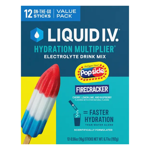 Popsicle Firecracker Flavored Electrolyte Drink Mix - 12 ct