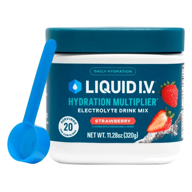 Liquid I.V. Strawberry Hydration Multiplier Multi-Serve Tub Sports Drink, 20 Servings/11.29oz