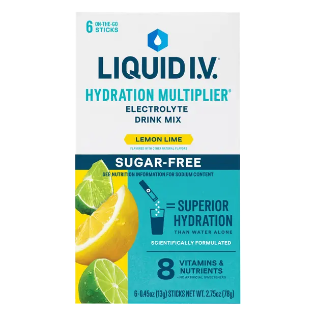 Sugar Free Lemon Lime Electrolyte Drink Mix Sticks - 6 ct