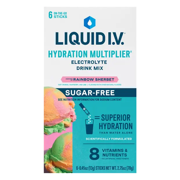 Sugar Free Rainbow Sherbet Electrolyte Drink Mix - 6 ct