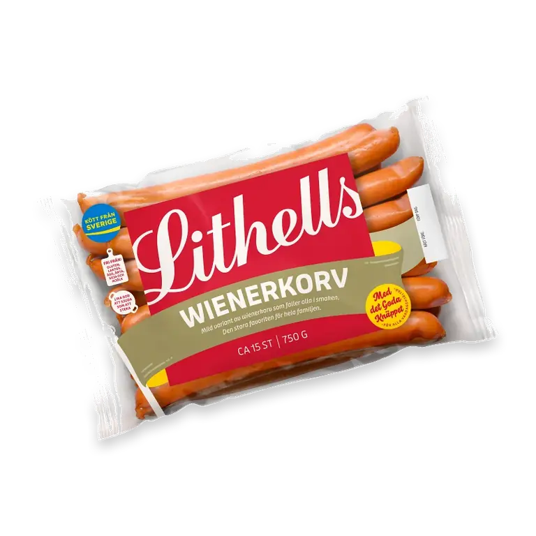 Wienerkorv 15-pack 66% Kötthalt 750g