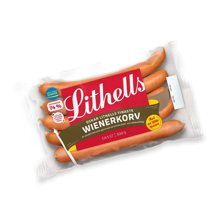 Wienerkorv 5-pack 74% Kötthalt 300g