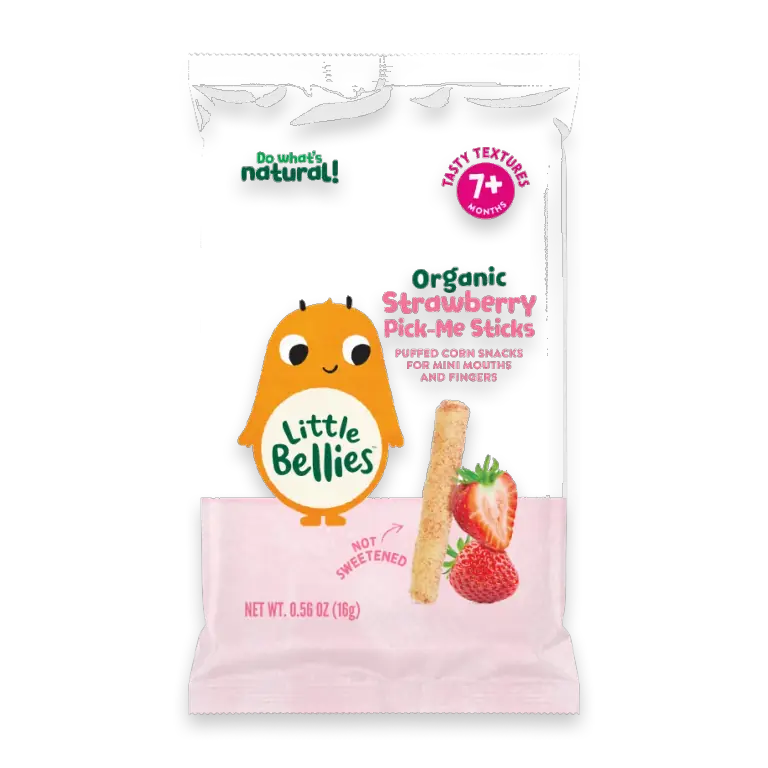 Organic Strawberry Pick-Me Sticks Puffed Corn Baby Food Snacks