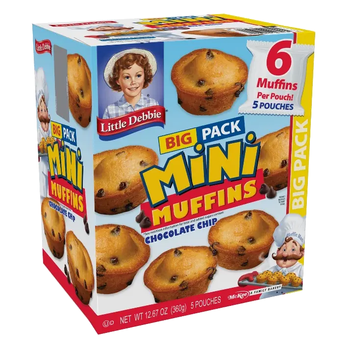 Little Debbie Big Pack Chocolate Chip Mini Muffins, 12.67oz/6ct
