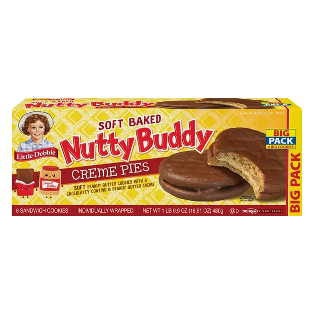 Nutty Buddy Creme Pies Snack Cakes - 6 ct