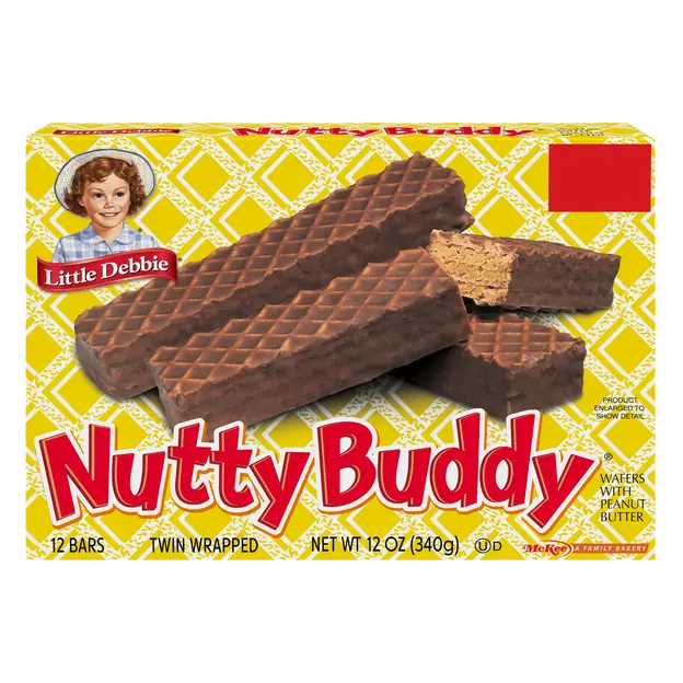 Peanut Butter Nutty Buddy Wafer Bars - 12 ct