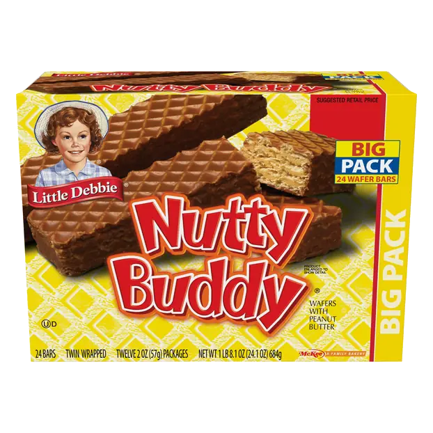 Peanut Butter Nutty Buddy Wafer Bars Big Pack - 24 ct