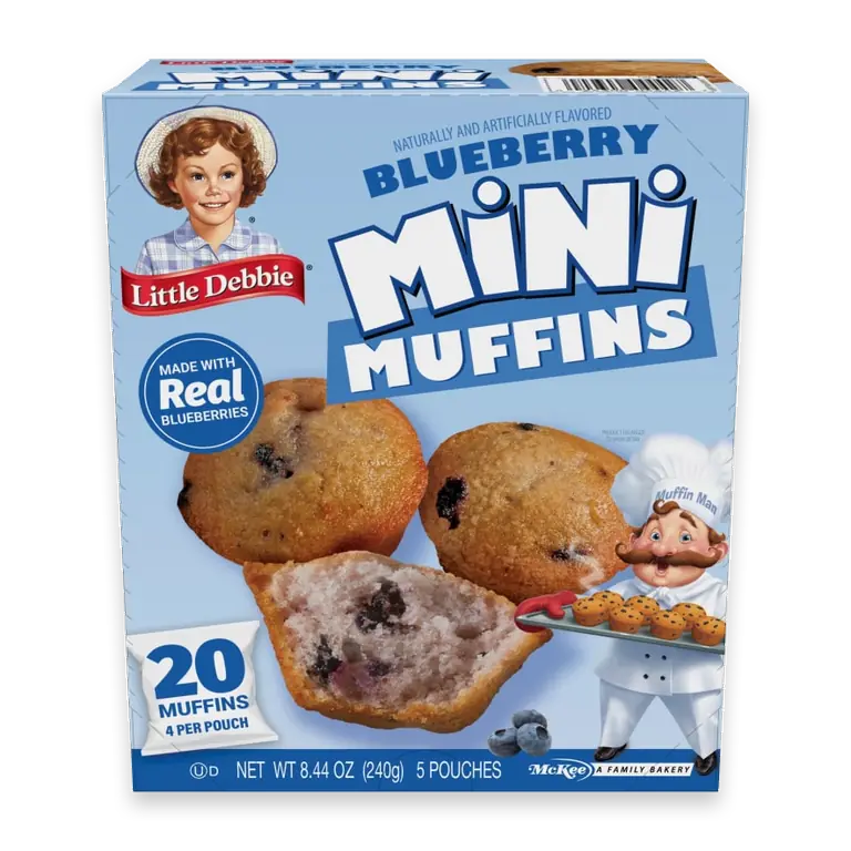 Snack Cakes, Little Debbie Family Pack Mini Muffins (Blueberry)