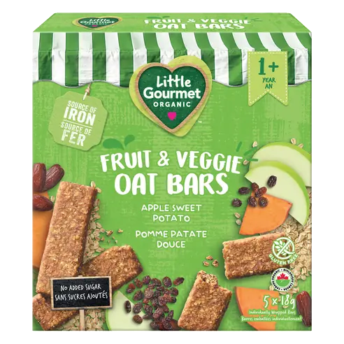 Organic Fruit & Veggie Oat Bars Apple Sweet Potato 5 x 18 g