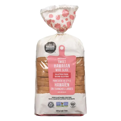 Gluten-Free Bread Wide Slice Sweet Hawaiian 539 g (frozen)