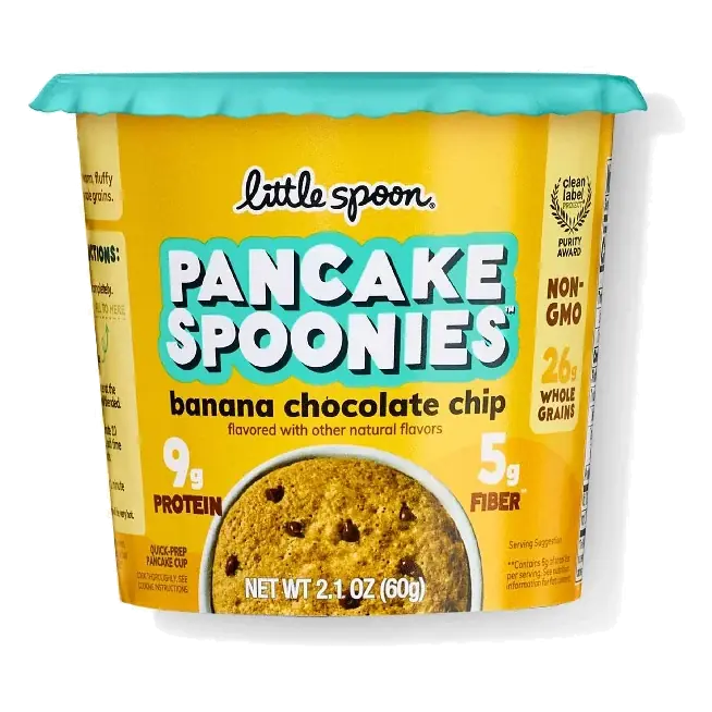 Little Spoon Spoonies Banana Chocolate Chip Kids Pancake Cup - Single Serve Microwave Breakfast - 2.1oz