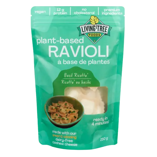 Frozen Plant Based Vegan Ravioli Basil Ricotta 250 g