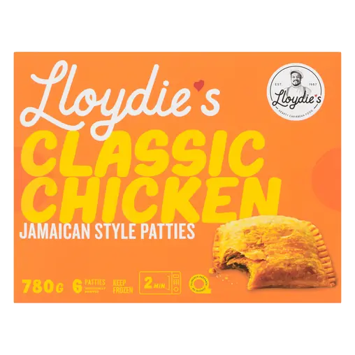 Lloydie's Frozen Jamaican Style Patties Classic Chicken 6 Pack 780 g