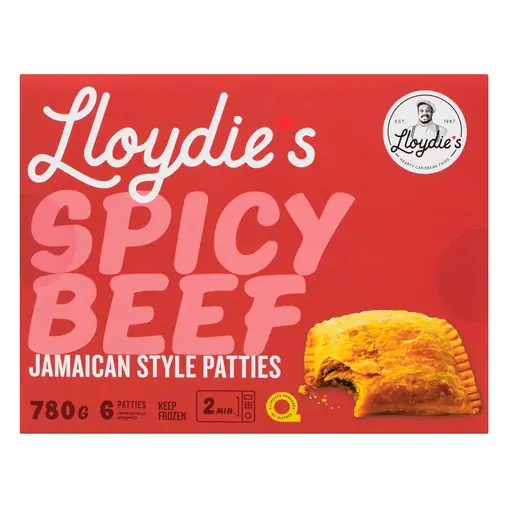 Lloydie's Frozen Jamaican Style Patties Spicy Beef 6 Pack 780 g
