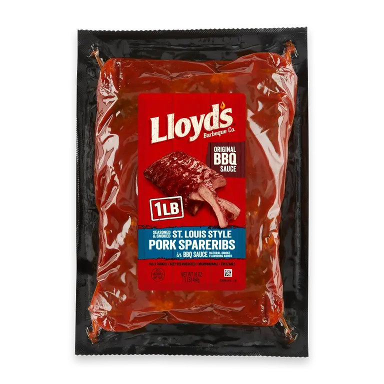 Seasoned and Smoked St. Louis Style Pork Rib in BBQ Sauce