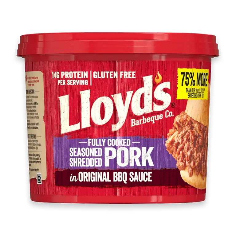 Shredded Pulled Pork in Barbecue Sauce, Fully Cooked 28 oz, Plastic tub