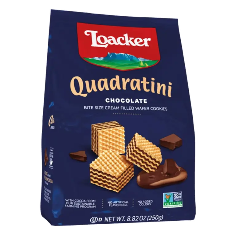 Chocolate Quadratini Bite Size Cream Filled Wafer Cookies