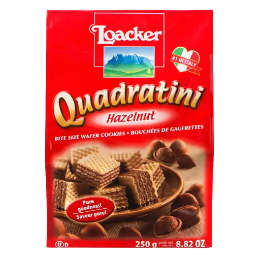 Quadratini Wafers Hazelnut 250 g