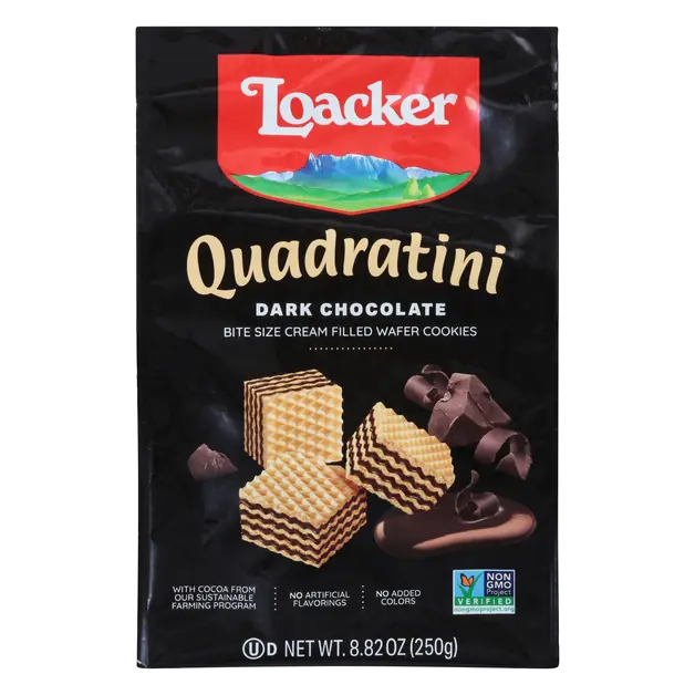 Quadratini Bite Size Dark Chocolate Wafer Cookies