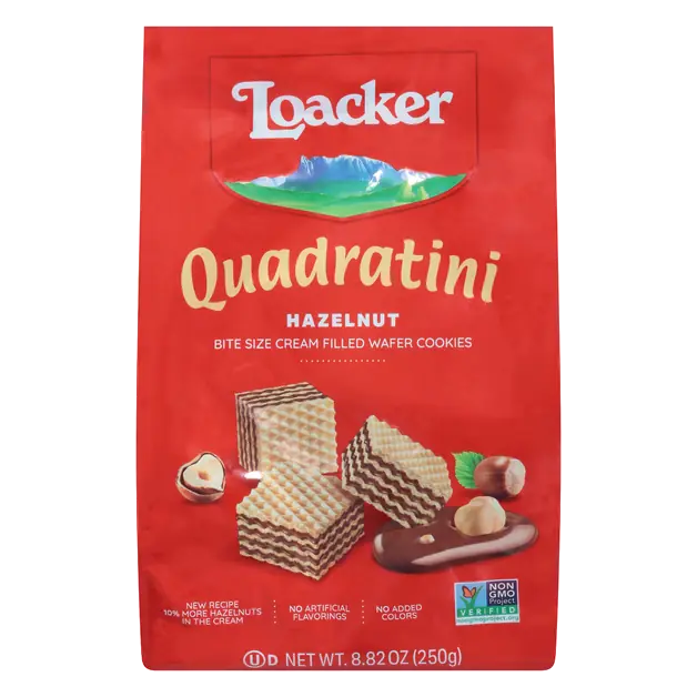 Quadratini Bite Size Hazelnut Wafer Cookies