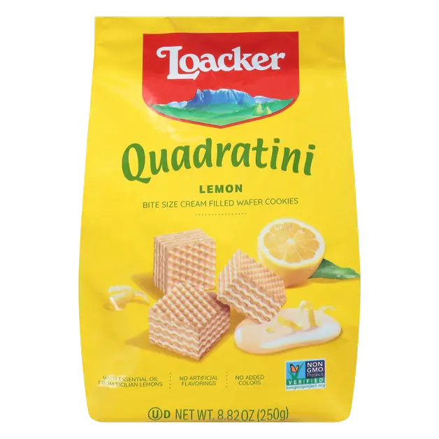 Quadratini Bite Size Lemon Wafer Cookies