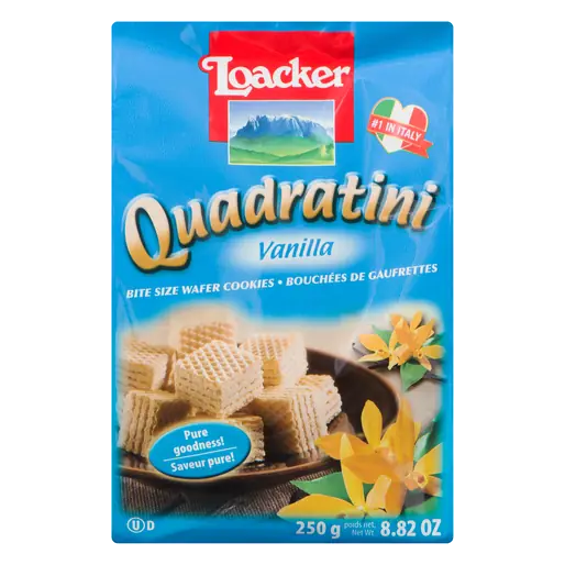 Quadratini Bite Size Wafer Cookies Vanilla 250 g