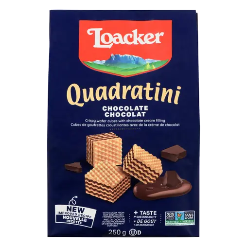 Quadratini Crispy Wafer Cubes Chocolate Cream Filling 250 g