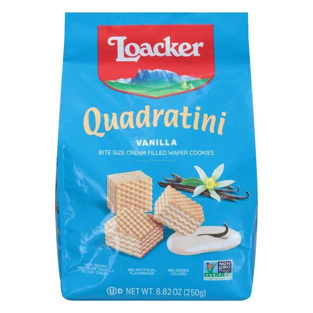 Vanilla Quadratini Bite Size Cream Filled Wafer Cookies