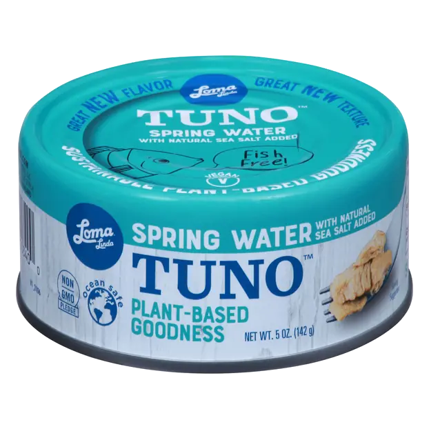 Plant-Based Vegan Tuno in Spring Water with Salt Added