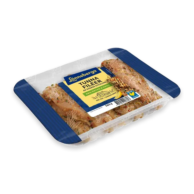 Kycklingfilé BBQ Tunna Filéer BBQ Örter & Chili 560g