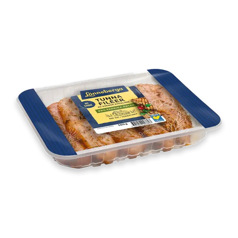 Kycklingfiléer Färska Tunna BBQ Paprika/Örter 560g
