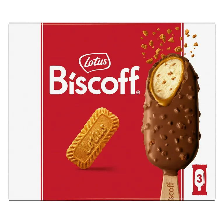 Biscoff Milk Chocolate Ice Cream Sticks 3x90ml