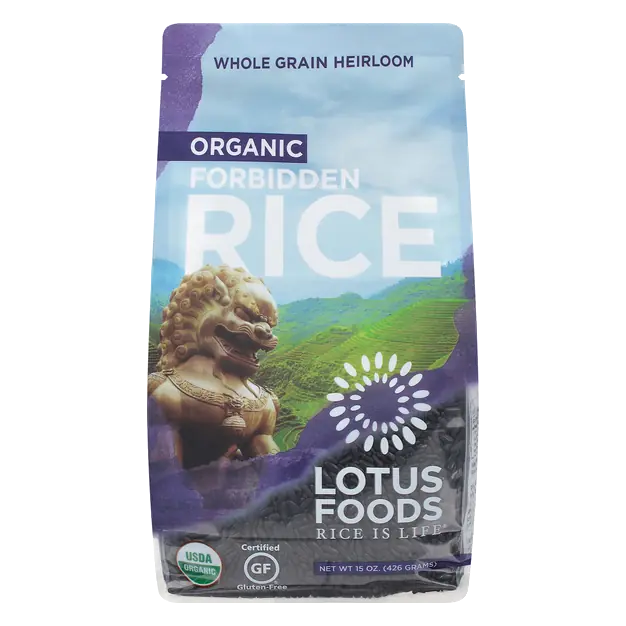 Organic Gluten Free Whole Grain Heirloom Forbidden Black Rice