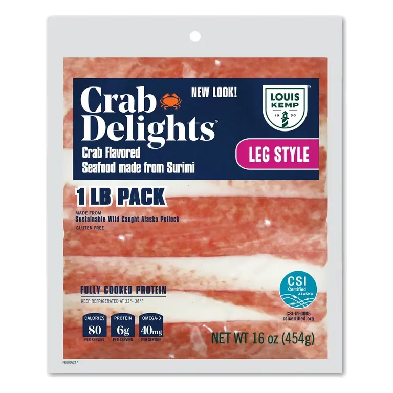 Louis Kemp Crab Delights Imitation Crab Leg Style, 16oz: Wild Caught