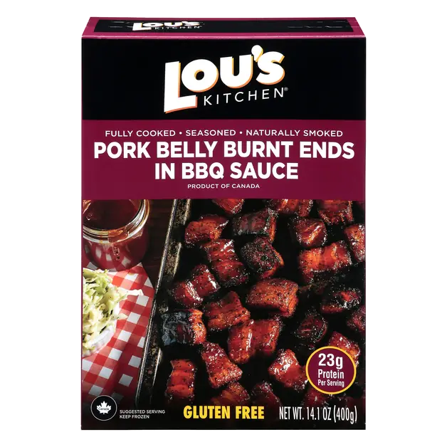 Gluten Free Pork Belly Burnt Ends in BBQ Sauce Frozen