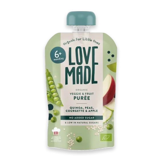 Purée Quinoa Ärtor Zucchin Äpple Från 6 Månader