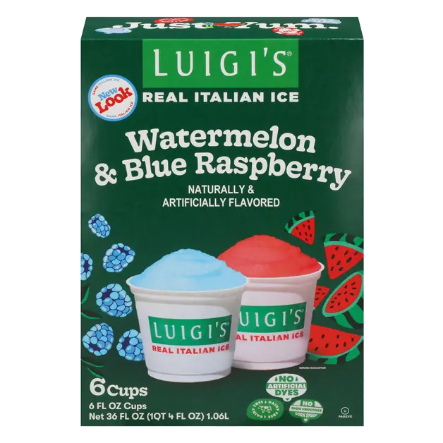 Blue Raspberry & Watermelon Real Italian Ice - 6 ct