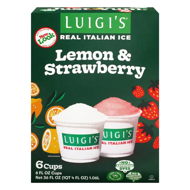 Lemon & Strawberry Real Italian Ice - 6 ct