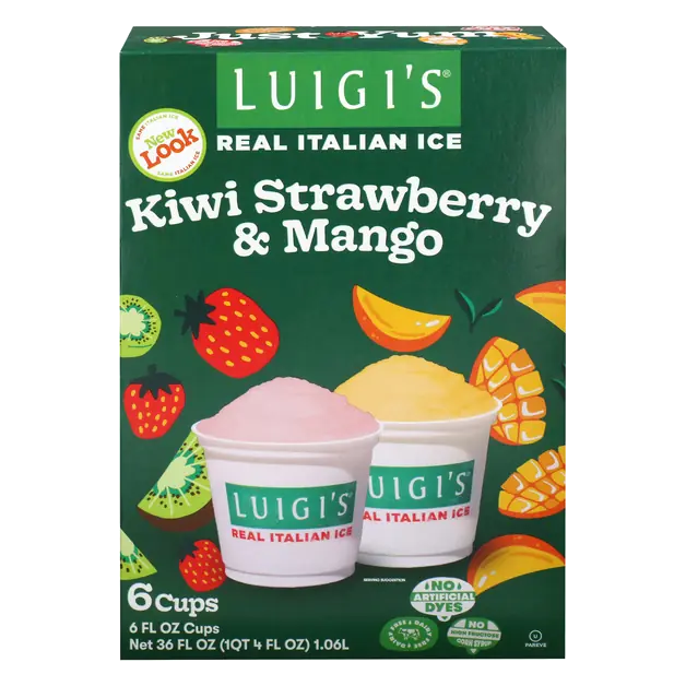 Mango & Kiwi Strawberry Real Italian Ice - 6 ct