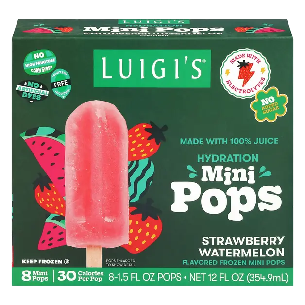 Strawberry Watermelon Hydration Mini Pops - 8 ct Frozen