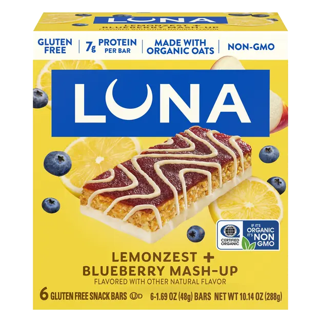 Organic Lemonzest + Blueberry Mash-Up Protein Snack Bars - 6 ct