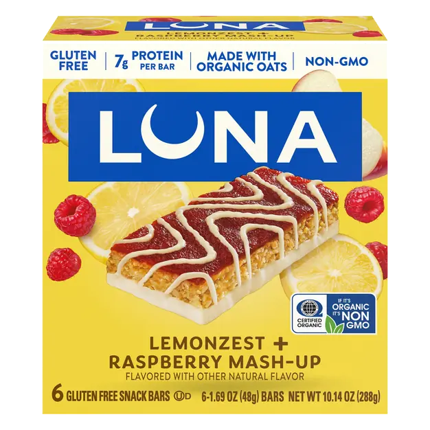 Organic Lemonzest + Raspberry Mash-Up Protein Snack Bars - 6 ct