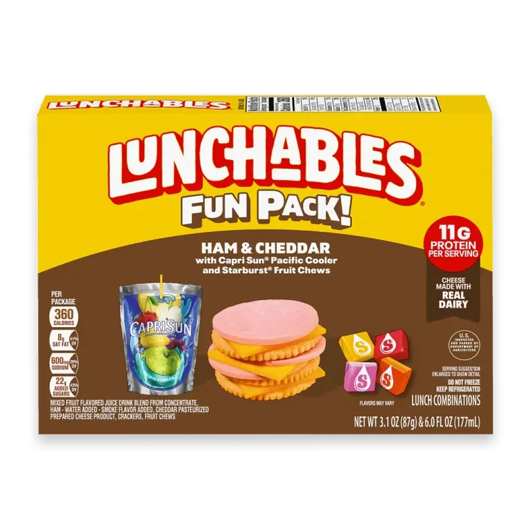 Ham & Cheddar with Capri Sun Pacific Cooler & Starburst Fruit Chews Fun Pack
