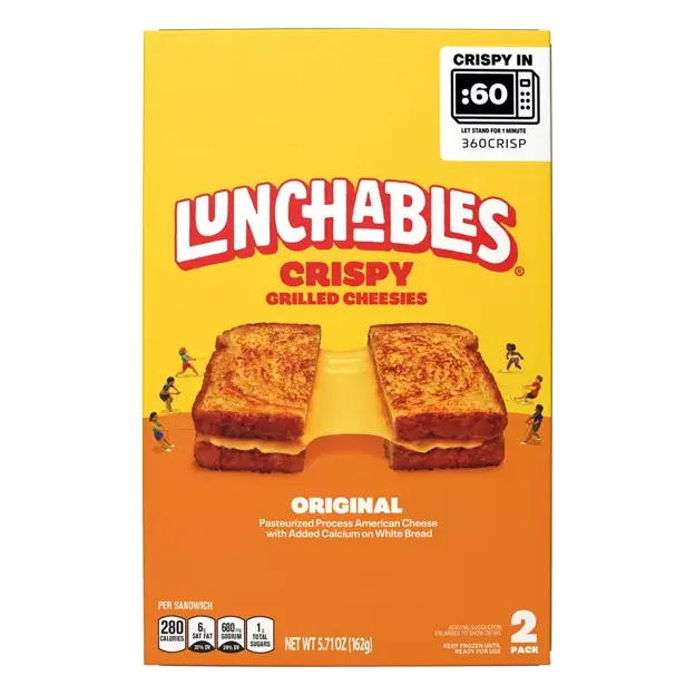 Original Pasteurized Process American Cheese with Added Calcium On White Bread Crispy Grilled Cheesies