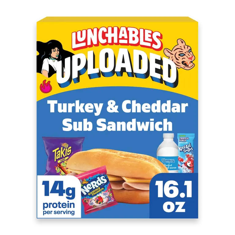 Uploaded Turkey and Cheddar Sub Sandwich Snack Kit, Box