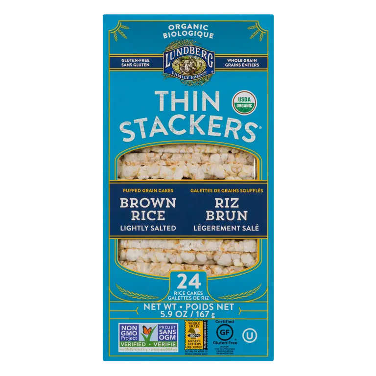 Organic & Gluten-Free Lightly Salted Thin Stackers Brown Rice 167 g