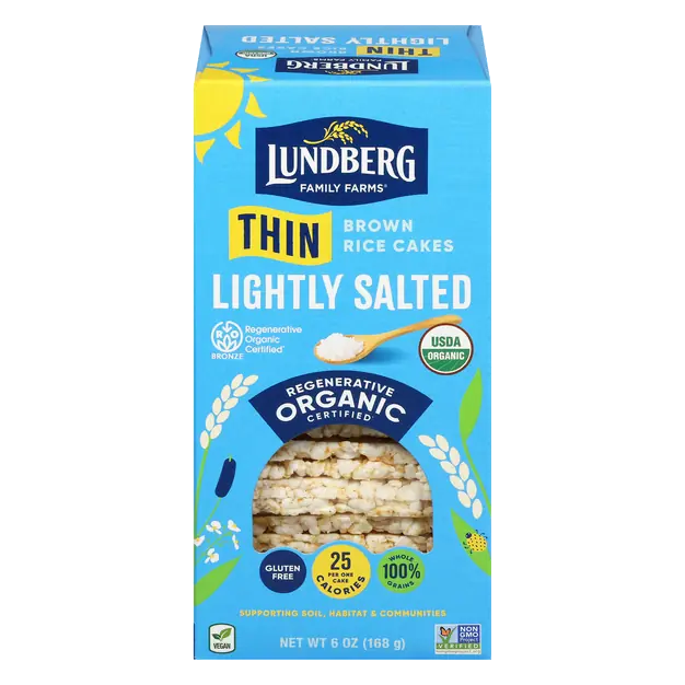 Thin Stackers Puffed Grain Cakes Brown Rice Salted Organic - 24ct