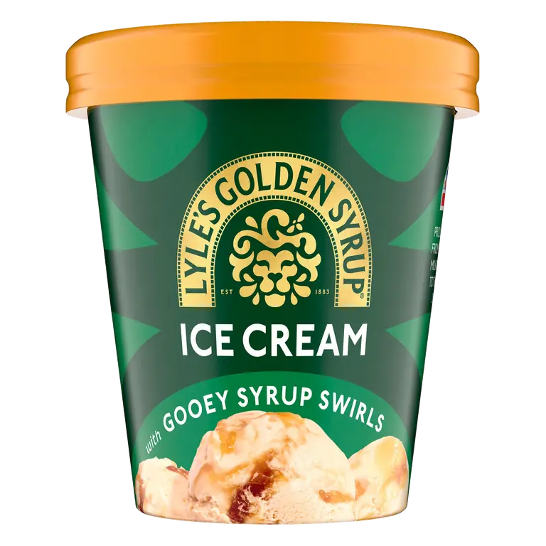 Lyle's Golden Syrup Ice Cream with Gooey Syrup Swirls 500ml